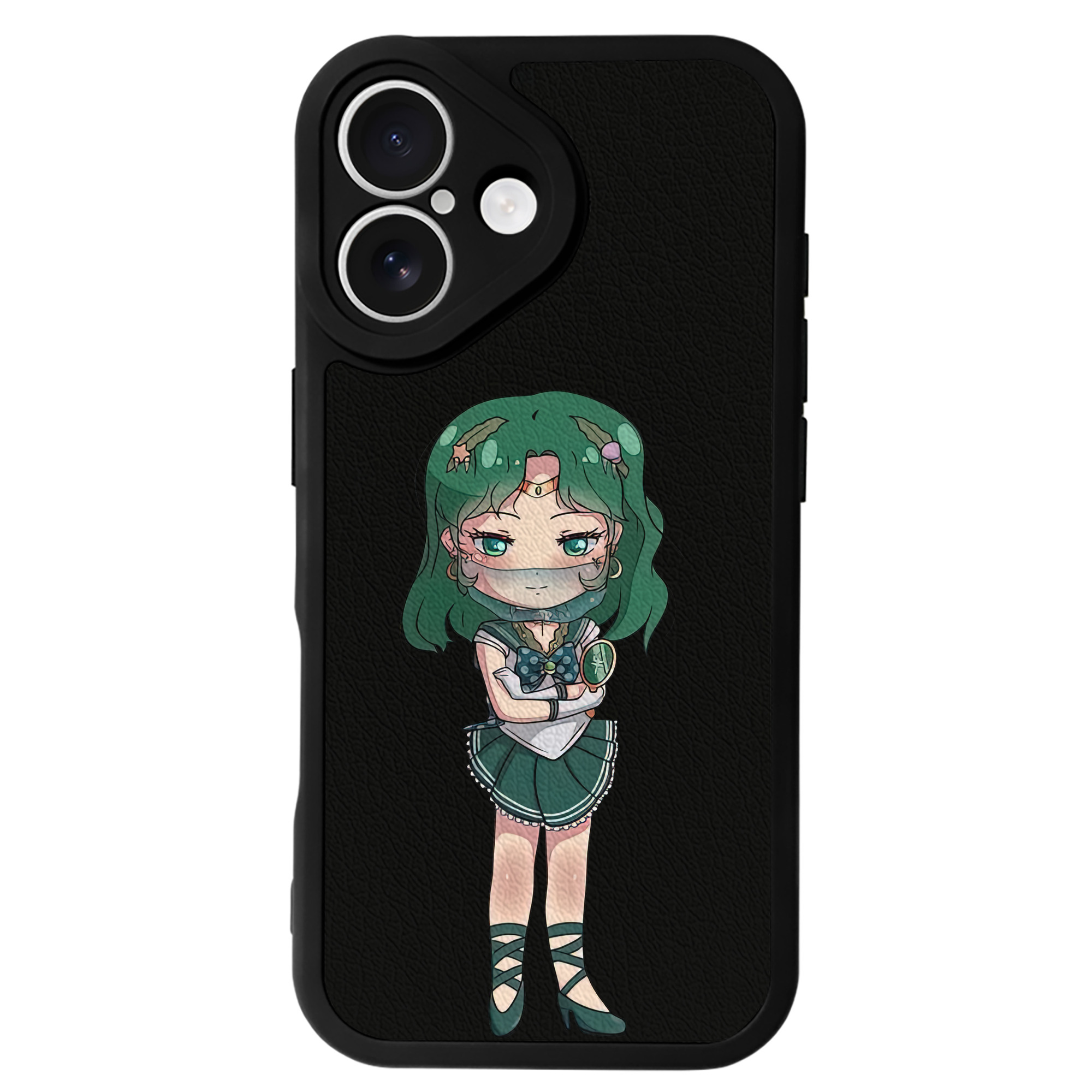 （画像用） 美少女戦士セーラームーン 海王 みちる（かいおう みちる） Sailor Moon Kaiou Michiru 【iPhone 16シリーズ対応】シリコンスマホケース（レザー調） 材質：シリコン